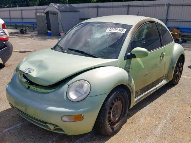 3VWCP21C32M403898 - 2002 VOLKSWAGEN NEW BEETLE მწვანე ფოტო 2