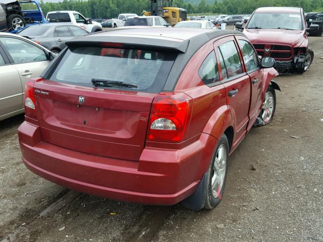 1B3HB28B07D240250 - 2007 DODGE CALIBER RED photo 4