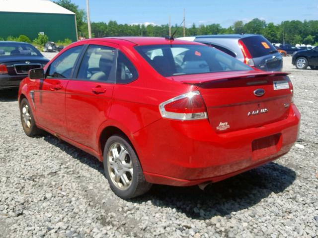 1FAHP35N68W244271 - 2007 FORD FOCUS RED photo 3