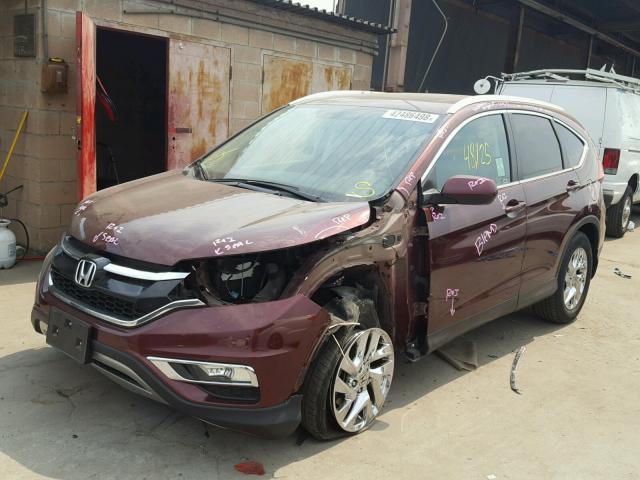 2HKRM3H79FH519753 - 2015 HONDA CR-V EXL MAROON photo 2