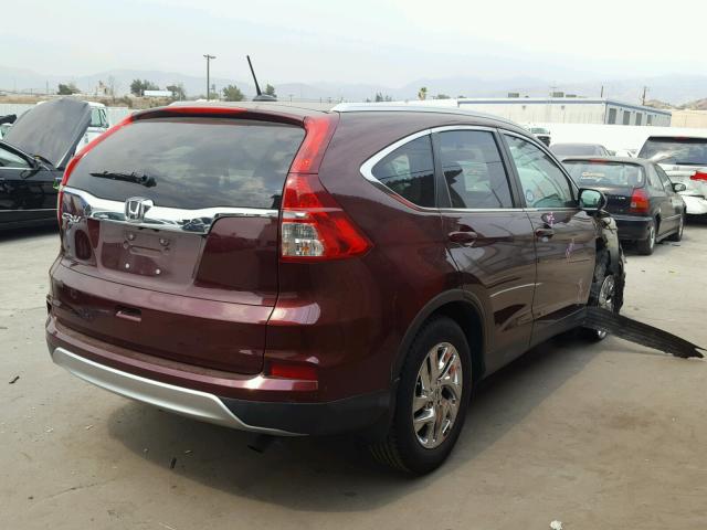 2HKRM3H79FH519753 - 2015 HONDA CR-V EXL MAROON photo 4