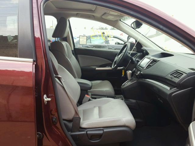 2HKRM3H79FH519753 - 2015 HONDA CR-V EXL MAROON photo 5