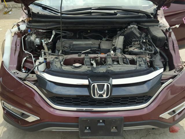 2HKRM3H79FH519753 - 2015 HONDA CR-V EXL MAROON photo 7