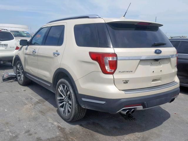 1FM5K8HT2JGB07889 - 2018 FORD EXPLORER P TAN photo 3