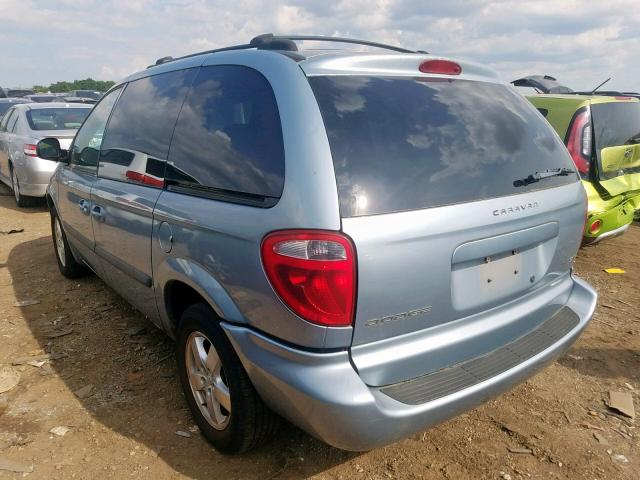 1D4GP45R06B632148 - 2006 DODGE CARAVAN SX BLUE photo 3