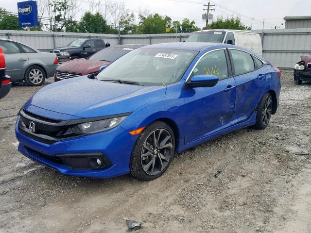 2HGFC2F86KH513537 - 2019 HONDA CIVIC SPOR BLUE photo 2