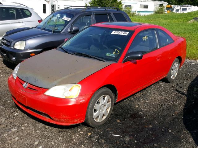 1HGEM21902L064013 - 2002 HONDA CIVIC EX RED photo 2