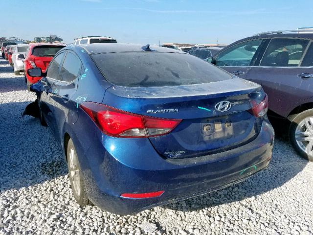 5NPDH4AE0GH681219 - 2016 HYUNDAI ELANTRA SE BLUE photo 3