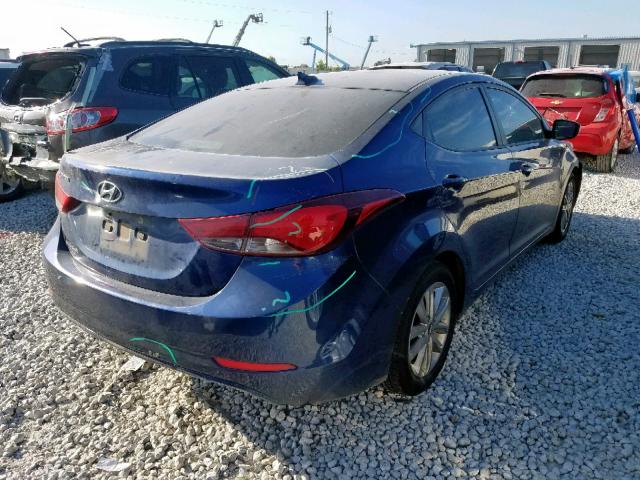 5NPDH4AE0GH681219 - 2016 HYUNDAI ELANTRA SE BLUE photo 4