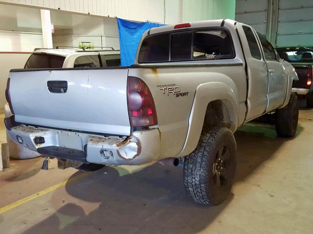 5TEUU42N97Z459916 - 2007 TOYOTA TACOMA ACC SILVER photo 4