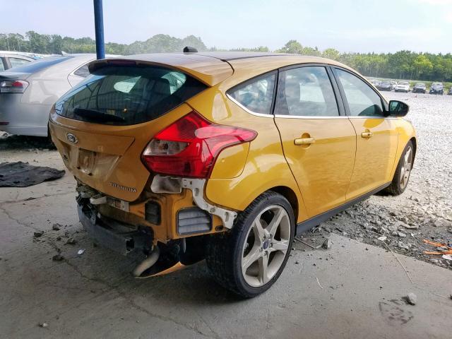 1FAHP3N28CL346137 - 2012 FORD FOCUS TITA YELLOW photo 4