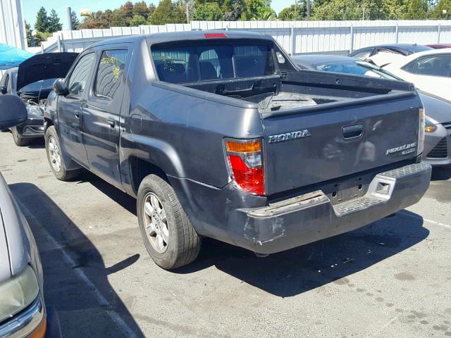 2HJYK16547H525263 - 2007 HONDA RIDGELINE GRAY photo 3