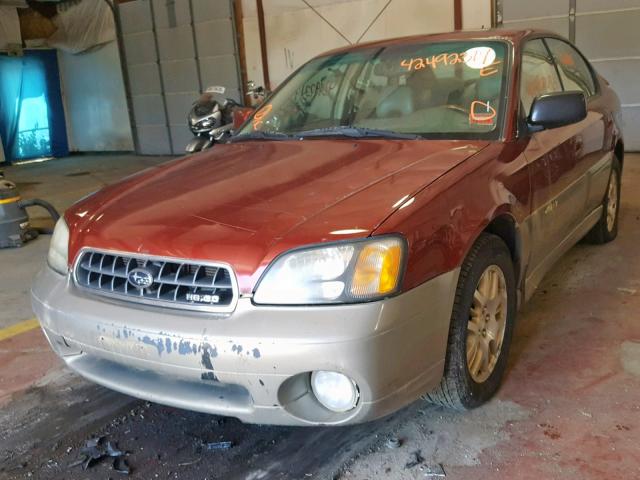 4S3BE896547210283 - 2004 SUBARU LEGACY OUT MAROON photo 2