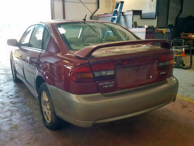 4S3BE896547210283 - 2004 SUBARU LEGACY OUT MAROON photo 3