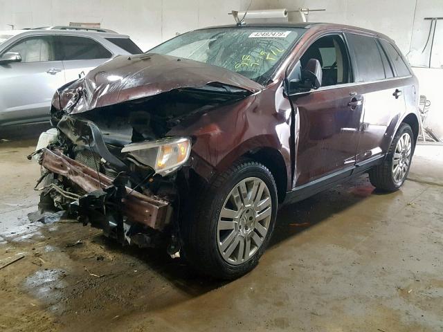 2FMDK4KC1ABA54526 - 2010 FORD EDGE LIMIT MAROON photo 2