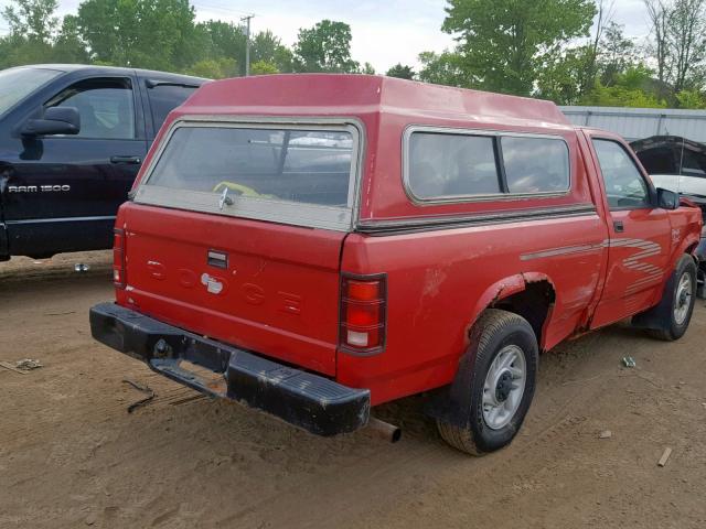 1B7FL26X7PS231218 - 1993 DODGE DAKOTA RED photo 4