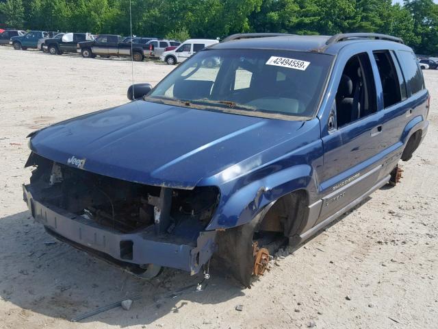 1J4GW48S92C250830 - 2002 JEEP GRAND CHER BLUE photo 2