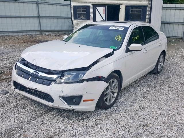 3FAHP0JA1AR255558 - 2010 FORD FUSION SEL WHITE photo 2