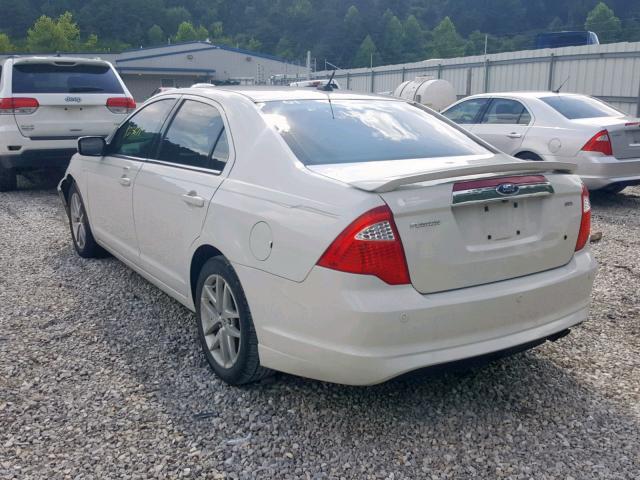 3FAHP0JA1AR255558 - 2010 FORD FUSION SEL WHITE photo 3