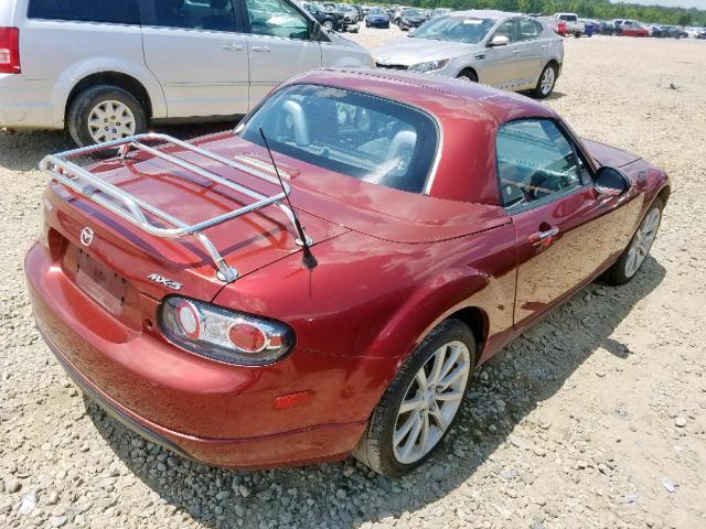 JM1NC26F370137786 - 2007 MAZDA MX-5 MIATA RED photo 4