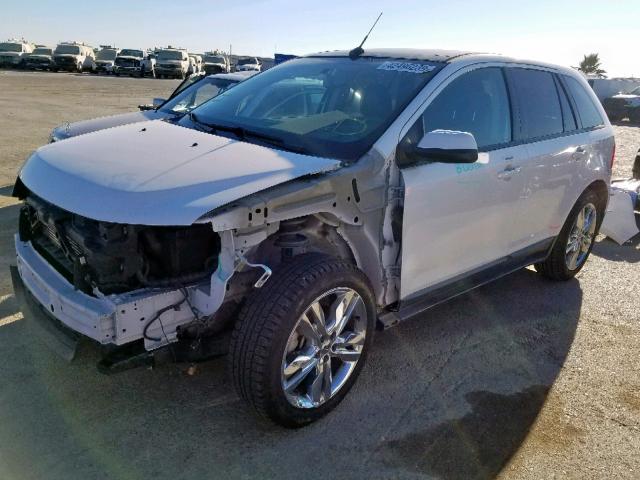 2FMDK3J96DBA64537 - 2013 FORD EDGE SEL WHITE photo 2