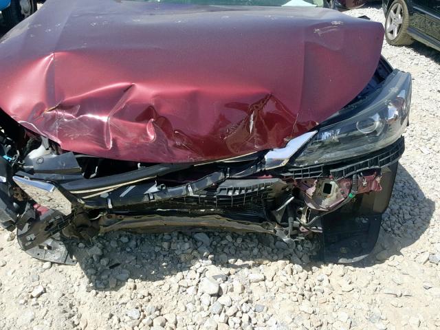 1HGCR2F34FA201078 - 2015 HONDA ACCORD LX MAROON photo 7