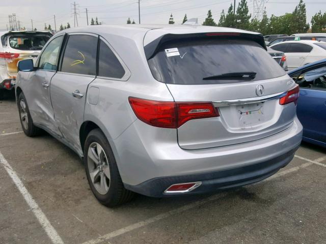 5FRYD3H2XEB008614 - 2014 ACURA MDX SILVER photo 3