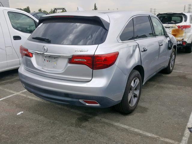 5FRYD3H2XEB008614 - 2014 ACURA MDX SILVER photo 4