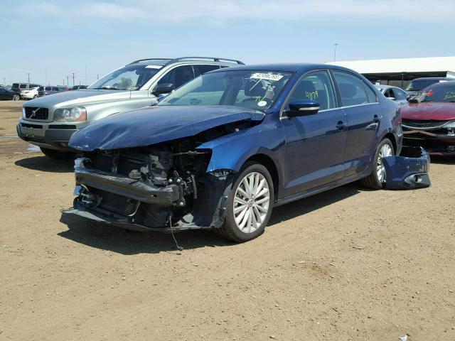 3VWLL7AJ5EM444366 - 2014 VOLKSWAGEN JETTA TDI BLUE photo 2