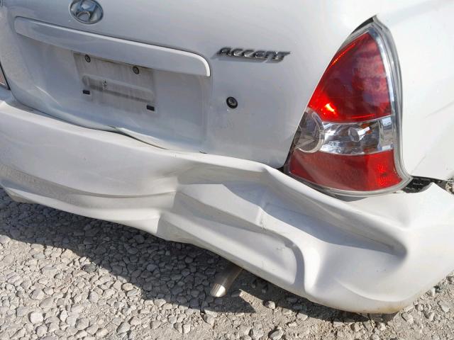 KMHCM3AC6BU188171 - 2011 HYUNDAI ACCENT GL WHITE photo 9