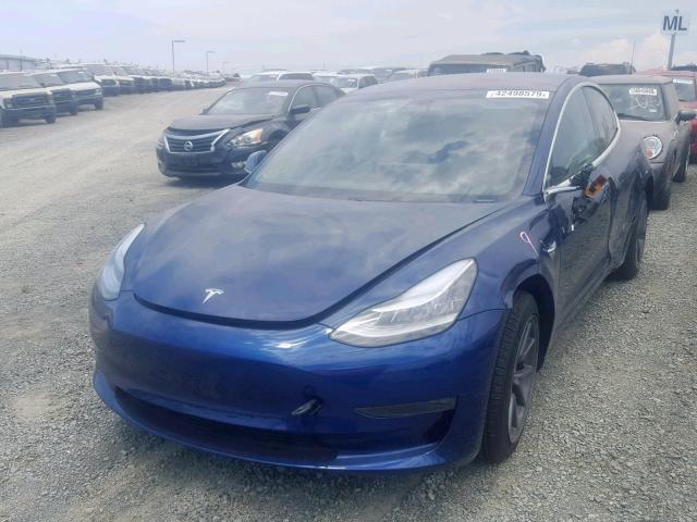 5YJ3E1EA2KF326179 - 2019 TESLA MODEL 3 BLUE photo 2