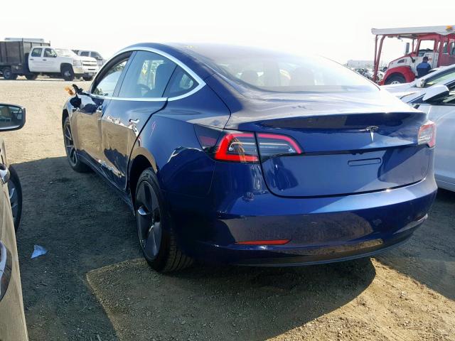 5YJ3E1EA2KF326179 - 2019 TESLA MODEL 3 BLUE photo 3