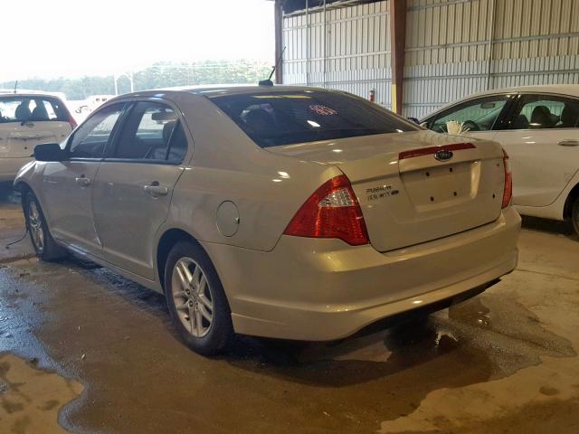 3FAHP0GA3AR245136 - 2010 FORD FUSION S TAN photo 3