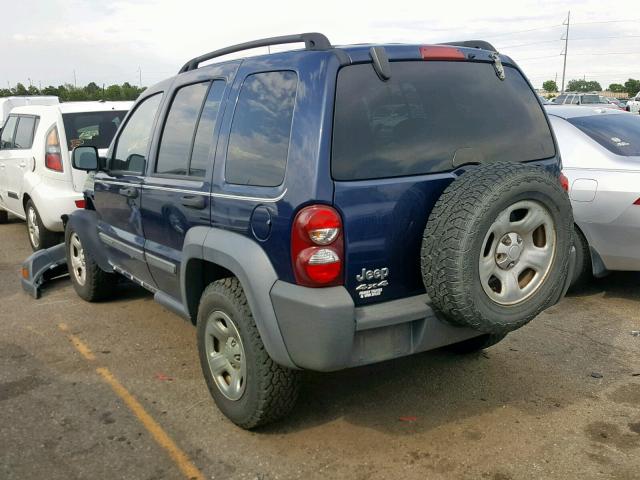 1J4GL48K67W555880 - 2007 JEEP LIBERTY SP BLUE photo 3