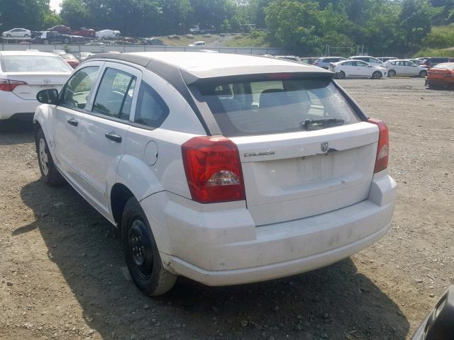 1B3HB28B77D183397 - 2007 DODGE CALIBER WHITE photo 3