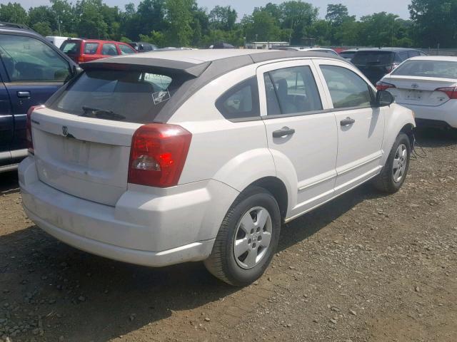 1B3HB28B77D183397 - 2007 DODGE CALIBER WHITE photo 4