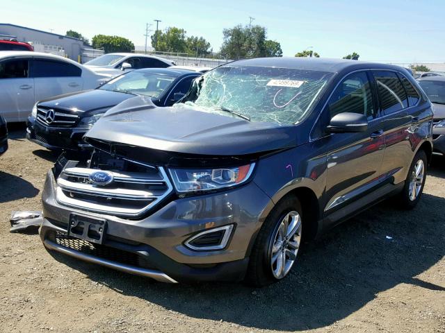 2FMPK3J87JBB29153 - 2018 FORD EDGE SEL GRAY photo 2