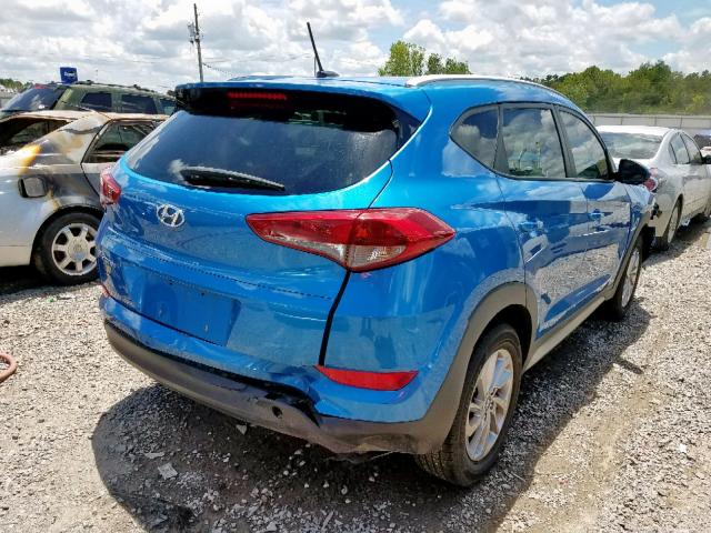 KM8J33A41HU256758 - 2017 HYUNDAI TUCSON LIM BLUE photo 4