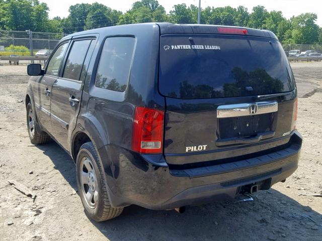 5FNYF4H26DB073556 - 2013 HONDA PILOT LX BLACK photo 3