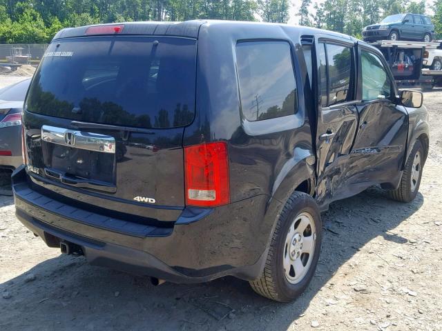 5FNYF4H26DB073556 - 2013 HONDA PILOT LX BLACK photo 4