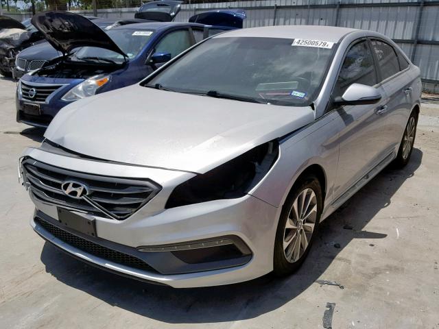 5NPE34AF8FH092381 - 2015 HYUNDAI SONATA SPO SILVER photo 2