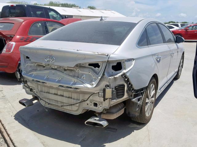 5NPE34AF8FH092381 - 2015 HYUNDAI SONATA SPO SILVER photo 4