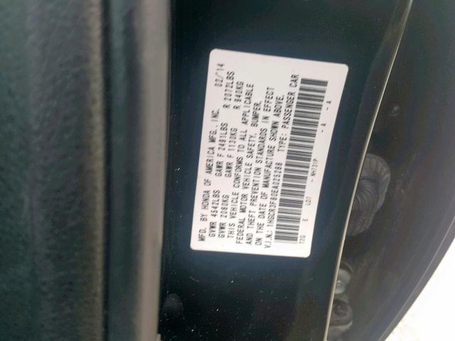 1HGCR3F80EA025288 - 2014 HONDA ACCORD EXL BLACK photo 10