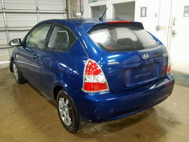 KMHCM36C07U025354 - 2007 HYUNDAI ACCENT GS BLUE photo 3