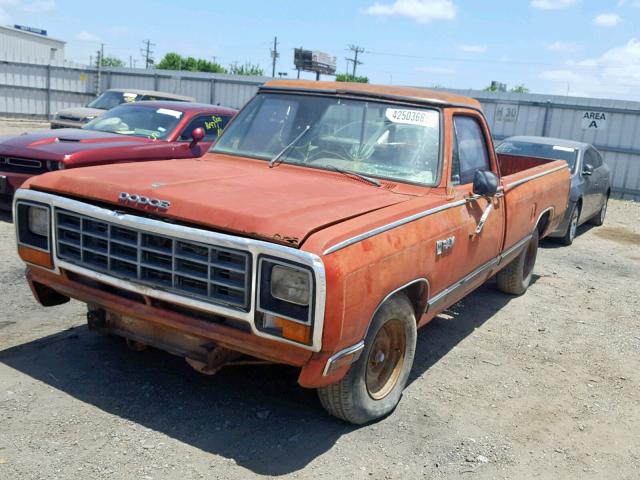 1B7FD14T9ES271935 - 1984 DODGE D-SERIES D RED photo 2