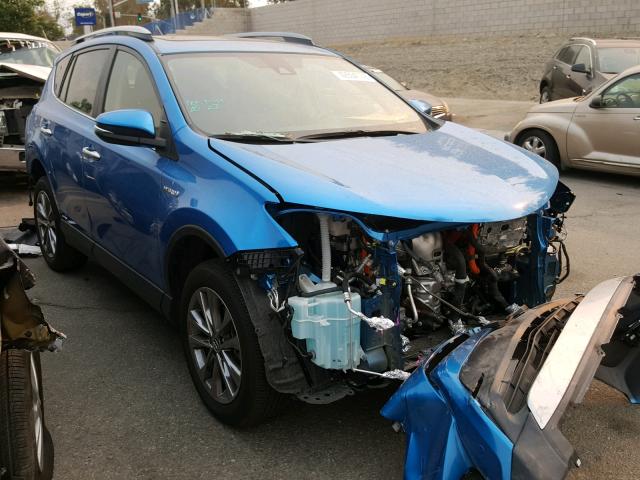 JTMDJREV6JD159381 - 2018 TOYOTA RAV4 HV LI BLUE photo 1