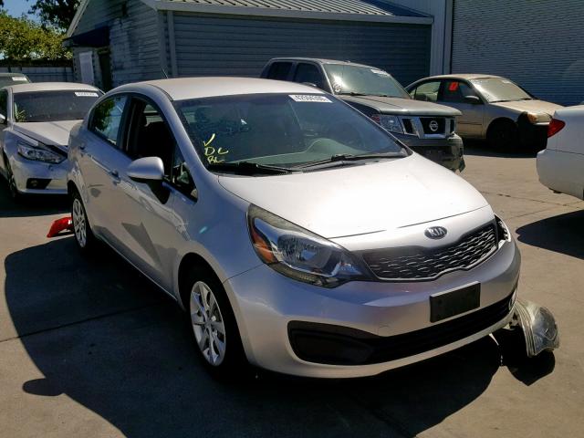 KNADM4A34E6361478 - 2014 KIA RIO LX SILVER photo 1