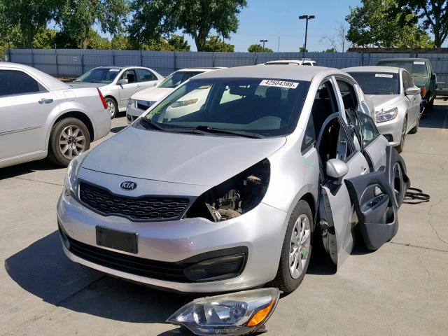 KNADM4A34E6361478 - 2014 KIA RIO LX SILVER photo 2