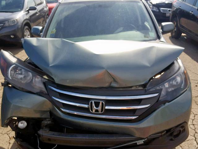 5J6RM4H76CL012980 - 2012 HONDA CR-V EXL GREEN photo 7