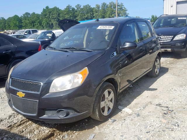 KL1TD66E79B619405 - 2009 CHEVROLET AVEO LS BLACK photo 2